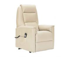 POLTRONE ITALIA Rebecca 2 motori Pelle Poltrona elettrica Alzapersona Detraibile 19% 2 ruote seduta micromolle poltrone per anziani poltrona relax Beige
