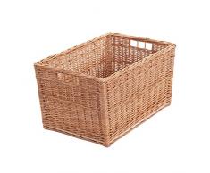 e-wicker24 Cestino per camino, in vimini naturale, per legna da ardere, per camino, con maniglia, scatola giocattolo