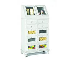Lo Scrigno Arredamenti, Dispensa Da Cucina 2 Porte Ribalta 10 Cassetti Laccata Bianco W1243/L