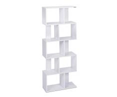 ts-ideen Mensola Scaffale Parete Divisoria CD Libri Libreria Bianco 160 x 60 cm