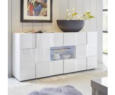 Web Convenienza Madia con 2 Ante e 2 Cassetti Made in Italy – Credenza Contenitore Collezione Dama per Soggiorno Cucina Ingresso Sala da Pranzo Mobile Design moderno originale Bianco Lucido