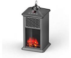 Termocamino Elettrico termocaminetto da appoggio con Fiamma realistica - Effetto luminosità Regolabile - Telecomando - Timer - 800W