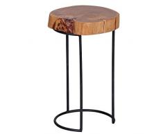 Wohnling Kenya J03 Tavolino, Legno Massello / Metallo, Acacia / Nero