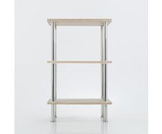 3 Tier quadrato effetto quercia Mensola Scaffale Vetrina