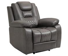 homcom Poltrona Relax Reclinabile Fino 150° con Poggiapiedi, Seduta Ergonomica e Imbottitura Extra, 94x95x99cm, Marrone