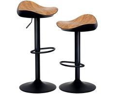 YOUNIKE Sgabelli da bar in pelle PULeather - Sgabello da bar girevole regolabile, ergonomico, per cucina e casa, cucina, set da 2 pezzi, colore: marrone