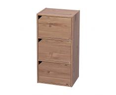 Iris Ohyama Libreria, 3 ante e 3 ripiani, Facile montaggio, Design, Modulare, Ufficio, Camera da letto, Soggiorno - Module Shelf MDB-3D- Marrone chiaro