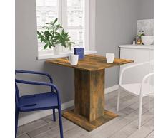 homiuse Tavolo da Pranzo rovere fumo 80x80x75 cm Legno Multistrato Tavolo da Cucina Minimalista Tavolo da Sala da Pranzo Varie Applicazioni Tavolo da Bistrot Tavolo da Ristorante Buffet