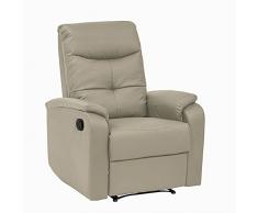 Cribel Poltrona Relax ETOS A, Similpelle, Funzione Reclinabile con Poggiapiedi Manuale, Corda, 89.5 x 61 x 85 cm
