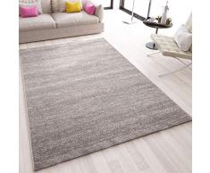 VIMODA Tappeto Moderno Pelo Corto Screziato,Tessuto Ecologico Certificato, Facile Manutenzione Grigio - 120 cm x 170 cm