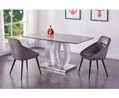 WOLTU BH177dgr-2 Sedie con Schienale Braccioli per Sala da Pranzo Sgabello da Cucina Poltroncina in Velluto Grigio Scuro 2 Pezzi