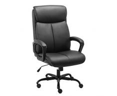 BASETBL Sedia Ufficio, Poltrone Ufficio Presidenziale, Pelle PU Ergonomica per Computer, con Schienale Alto, Girevole, Regolabile, Meccanismo Oscillante, Sedia Scrivania Studio, Portata Max 140 kg