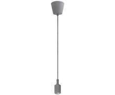 Lampadario Sospensione Lampade a Sospensione Silicone Grigio Moderni con Portalampada E27 Lunghezza Totale 155CM di Enuotek
