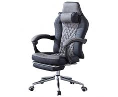 XIaoHESHop Ergonomica Sedia da ufficio, Reclinabile Schienale alto Sedia in pelle PU, Sedia da scrivania per computer, Girevole Sedia operativa per la casa con poggiatesta regolabile, poggiapiedi