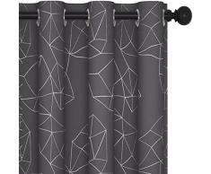 Deconovo Tende per Interni con Occhielli Tende Oscuranti Moderne per Salotto 2 Pezzi, 140x260 CM, Grigio Scuro