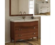 Bagno Italia mobile arredo bagno arte povera con lavandino in ceramica da 114 cm base noce o decapè bianco