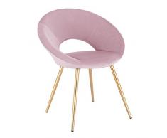 WOLTU BH230rs-1 Poltrona Rosa in Velluto per Cucina Soggiorno Moderna Sedia Con Schienale Braccioli