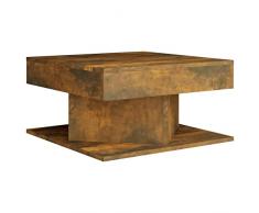 vidaXL Tavolino da Salotto Rovere Fumo 57x57x30cm in Legno Multistrato