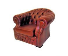 THE QUAINT HOUSE -Janah -Poltrona- Pelle -Chesterfield -Design Pulsante -Salotto-Soggiorno -Montato -Fatto a mano