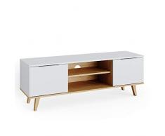 Credenza bassa VICCO Credenza TV Tavolo TV NEPTUNE Credenza bianco Scandinavo Rovere