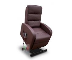 Stil Sedie Poltrona reclinabile Relax alzapersona Automatica con Telecomando con rotelle in Ecopelle Bordeaux
