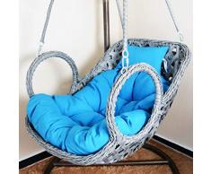 BLSTY Cuscino De Sedile per Hanging Egg Chair Poltrona Pensile, Ma Non Le Sedie, Lavabile Sollievo Dolori Cuscino Sedia per Amaca Gondola Cuscini Schiena-85x100cm(33x39pollice)-Blu