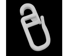 150pcs Ganci Tende con Occhielli, Ganci per Anelli Tenda, Gancio di Chiusura della Tenda, Ganci Plastiche per Tende Trasparente, Accessori Tende ad Anelli, per Binari e Aste per Tende
