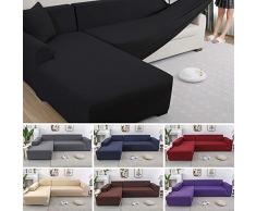 OKJK Copridivani ad Angolo, Rivestimento per mobili Soggiorno Moderno, copridivano sfoderabile Chaise Longue Elastico Universale a Forma di L (Grey,Part B-B 235-300cm)