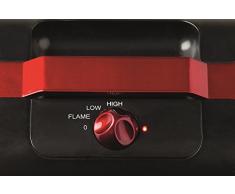 Ardes AR349 Elettrico Portatile Camino' Mini Effetto Fiamma Ceppo Ardente PTC 2 Potenze Regolabili, Rosso