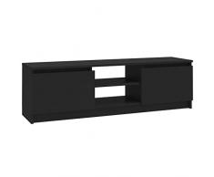 vidaXL Mobile Porta TV Minimalista con 2 Ante 2 Scomparti Aperti Armadietto Credenza Multimediale Bassa Nero 120x30x35,5 cm in Truciolato