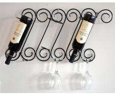 Scaffale vini "Tinto" Supporto bottiglie in metallo 60cm Scaffale a parete Porta bottiglie
