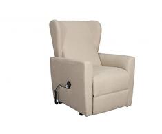 SIME - Poltrona elevabile elettrica 2 motori indipen. relax assemblata DETRAIBILE 19% PERSONALIZZABILE accessori e consegna domicilio - Poltrona-Lulu-2M-TACAM Tessuto antimacchia canapa