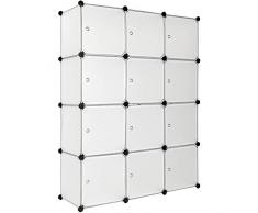 TecTake Scaffale armadietto modulare Mobile scaffalatura mensola per Scarpe Bagno Sistema di Plug-in Cuba - Diversi Colori - (Bianco | No. 401577)