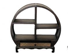 Discount Etnico Mobile Legno Rattan Arco 1 CASSETTO H.98X L.100X P.35 cm.