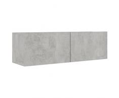 vidaXL Mobile Porta TV Credenza Consolle HiFi Madia Mobiletto Arredo Unità Multimediale Armadietto Basso in Truciolato Grigio Cemento 100x30x30 cm