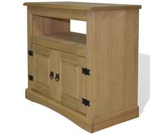 vidaXL Lwgno di Pino Mobile Porta TV con Mensola Mobiletto Credenza da Salotto