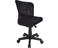 TecTake SEDIA UFFICIO SEDIA GIREVOLE STOFFA RETE - disponibile in diversi colori - (Nero | no. 401793)