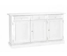 CasaPiù est 2019 Credenza, arte povera, in legno massello e mdf con rifinitura in bianco opaco - Mis. 156 x 42 x 85
