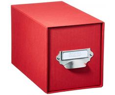 Roessler Papier - Scatola porta-CD S.O.H.O., con cassetto e manico, colore: Rosso, 1 pezzo