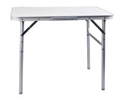 CAMP ACTIVE Tavolo in Alluminio Pieghevole Campeggio Tavolo 75 x 55 cm Giardino Tavolo Tavolino Pieghevole Tavolo da Picnic in Alluminio Tavolo Pieghevole e Regolabile in Altezza