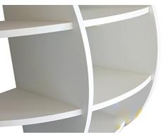 MENSOLA SFERICA DESIGN LIBRERIA DA PARETE CAMERA CUCINA BIANCA 80x80 NS-01030000