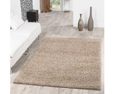 Tappeto per il soggiorno, in stile moquette a pelo lungo Colori vari, Polipropilene, Beige, 140 x 200 cm