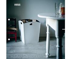 VENUS: portalegna in cuoio colore Grigio Antracite, contenitore in cuoio, borsa in cuoio, cesta per legna, cesta per giochi.