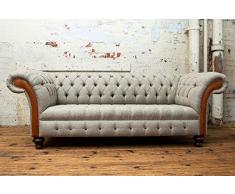 JVmoebel Chesterfield, divano a 3 posti, stile barocco classico di lusso, in tessuto