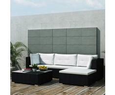 vidaXL Divano da Esterno Set 14 pz in Polirattan Nero Sofa Giardino Patio