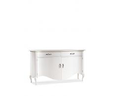 Lo Scrigno Arredamenti, Credenza 2 Porte 2 Cassetti Bombata Classica Laccato W481/B