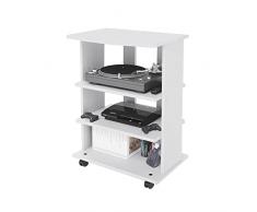 Esse Italia Carrello porta Tv Bianco Frassinato 3 ripiani Cm 60x45xH 81