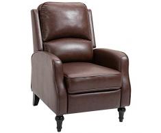 homcom Poltrona Relax Reclinabile 90° e 150° Manuale per TV, Soggiorno, Camera, Design Moderno in Pelle 73x86x104cm