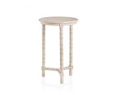 MONTEMAGGI Tavolino Tondo in Legno Tornito Tortora 45X45X71 cm Variante Unica