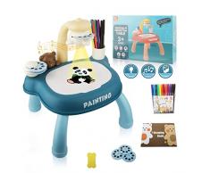 Tavolo per proiettore da disegno per bambini, Proiettore giocattolo con luce e musica, per bambini Smart Projector Painting Sketch Board Set, per ragazzi e ragazze età 3+